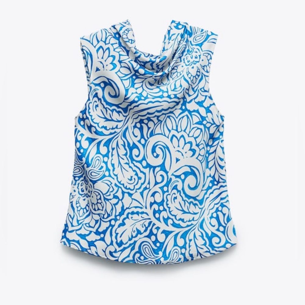 Zara Tied Printed Top
